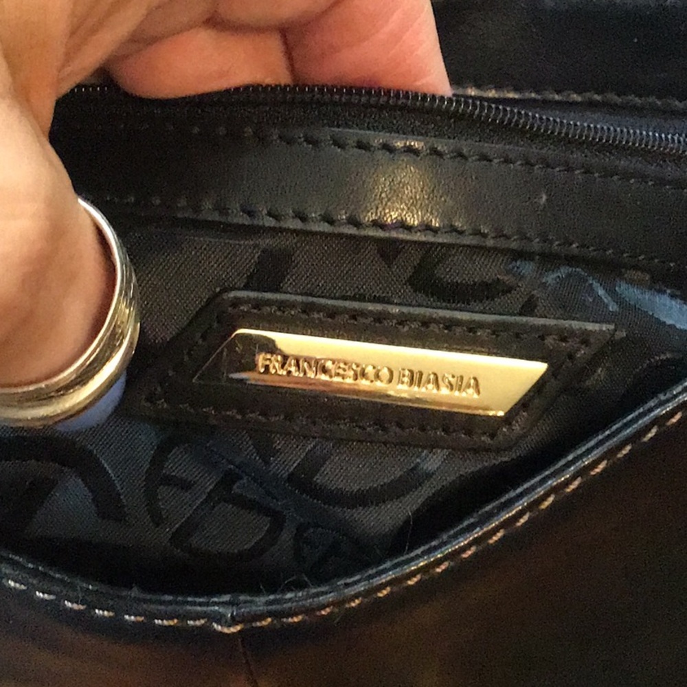 Super cute Francesco Biasia black leather bag - Picture 5 of 8